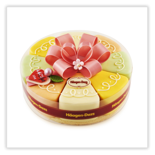 Haagen Dazs decorated cake in Gift of love theme