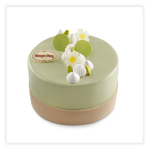 Haagen Dazs decorated cake in delightful green theme